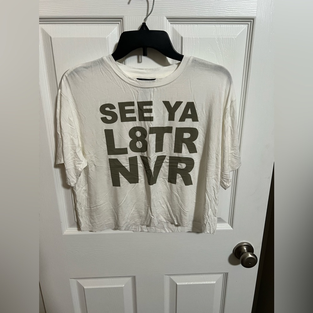 Truce 'See Ya L8TR Nvr' Girls Shirt Size Large (14) NWT
